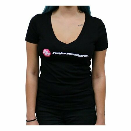 BAJA DESIGNS Black Ladies V Neck T Shirt Small 980019